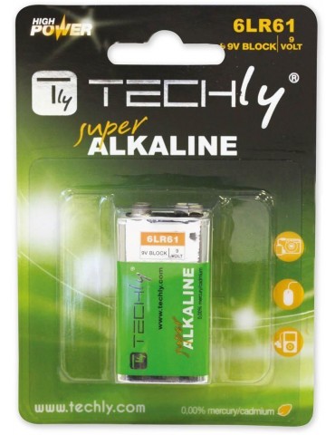 Techly Blister 1 Batteria High Power Alcalina 6LR61 9V (IBT-KAL-LR61T)
