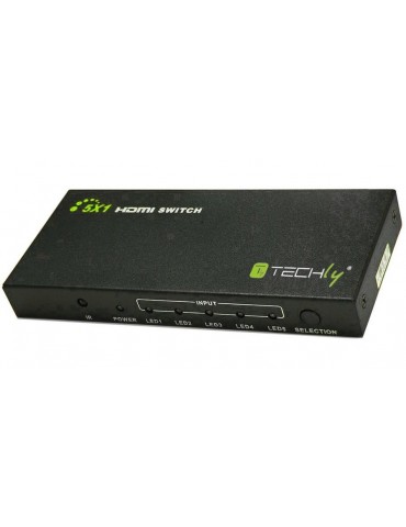 Techly Switch HDMI 5 IN 1 OUT con Telecomando 4K UHD 3D (IDATA HDMI-4K51)