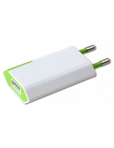 Techly Caricatore USB 1A Compatto Spina Europea Bianco/Verde
