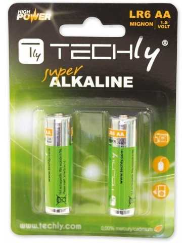 Techly Blister 2 Batterie High Power AA Stilo Alcaline LR06 1,5V (IBT-KAL-LR06-B2T)