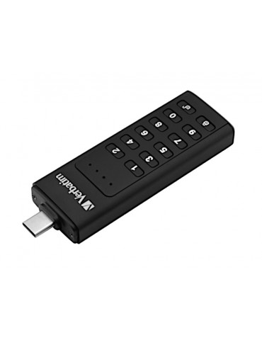 Verbatim Keypad Secure - Memoria USB-C 3.0 con tastierino d'accesso e crittografia dei dati - 32 GB - Nero
