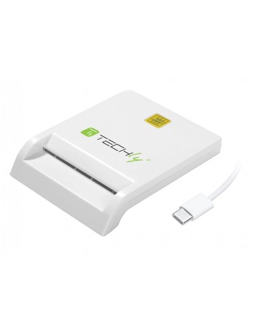 Techly Lettore/Scrittore di Smart Card USB-C™ Compatto Bianco