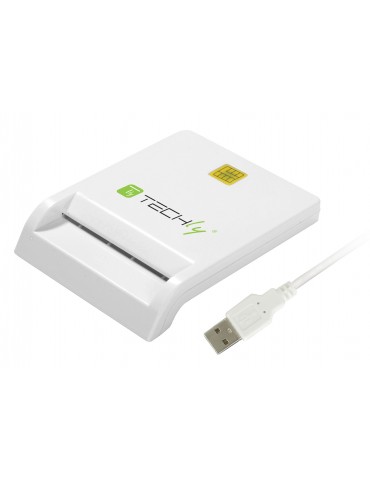 Techly Lettore/Scrittore di Smart Card Usb 2.0 Compatto Bianco I-CARD CAM-USB2TY
