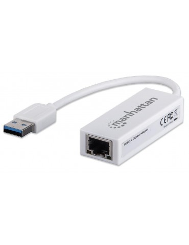 Manhattan 506847 cavo di interfaccia e adattatore USB 3.0 RJ-45 Bianco