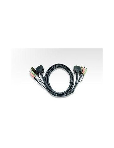 Aten 6ft USB DVI-D Single Link cavo per tastiera, video e mouse Nero 1,8 m