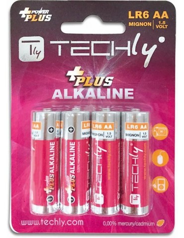Techly Blister 4 Batterie Power Plus Stilo AA Alcaline LR06 1,5V (IBT-KAP-LR06T)