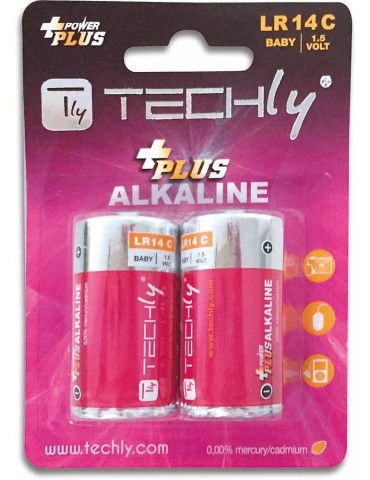 Techly Blister 2 Batterie Power Plus Mezza Torcia C Alcaline LR14 1,5V (IBT-KAP-LR14T)
