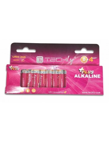 Techly Blister 12 Batterie Power Plus Mini Stilo AAA Alcaline LR03 1,5V (IBT-KAP-LR03-B12T)