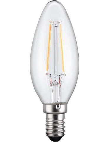 Lampada LED Candela E14 Bianco Caldo 2.8W Filamento A++