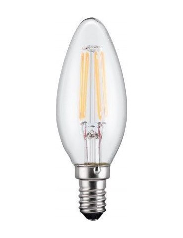 Lampada LED Candela E14 Bianco Caldo 4W Filamento A++
