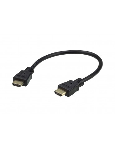 Aten 0.3M High Speed HDMI Cable with Ethernet cavo HDMI 0,3 m HDMI tipo A (Standard) Nero, Oro