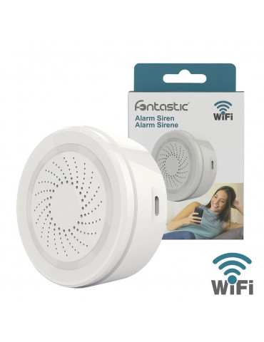 Sirena Allarme Smart Controllo vocale Alexa, Google Home Bianco