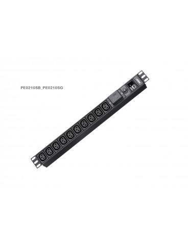 Aten 10 Port 1U Basic PDU with Surge Protection, supports 15A with 10 IEC C13 outputs