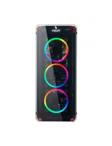 NOUA - CASE COOL G6 RED DUAL HALO RGB GLASS