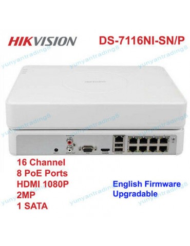 HiWATCH HIKVISION - NVR 16CH DS-7116NI-SN 2MP 8POE 1 HDD